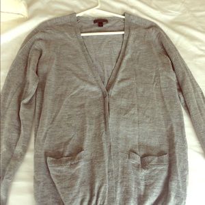 Jcrew Gray Merino Wool Cardigan